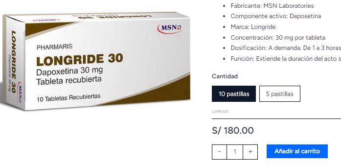 Precio de la dapoxetina